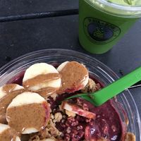 Açaí bowl and green juice! at Playa Bowls in Stone Harbor