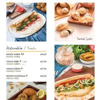 Vegan menu (as of 12/2023) at Tahin  in Istanbul