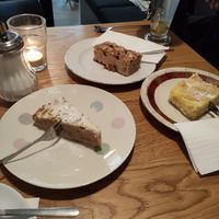 Banana cake, currant cake, and lemon cake at Die Gute Stube in Mainz