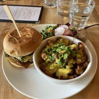 Hempburger with Poutine  at Lola Rosa - Places des Festivals in Montreal