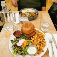 Cajun burger at Lola Rosa - Places des Festivals in Montreal