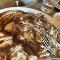 Pancakes with chocolate sauce   at Lola Rosa - Places des Festivals in Montreal