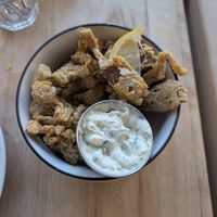 Fried Oysters Mushies at Lola Rosa - Places des Festivals in Montreal
