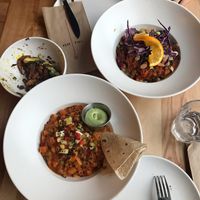 Yellow Curry/Tunisian Stew at Lola Rosa - Places des Festivals in Montreal