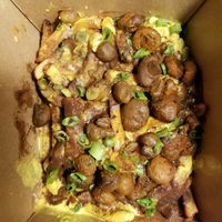 Yummy mushroom poutine! at Lola Rosa - Places des Festivals in Montreal