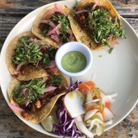 Vegan tacos  at Lúpulo Craft Beer House in Santa Cruz
