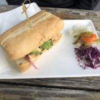 Vegan avocado sandwich  at Lúpulo Craft Beer House in Santa Cruz