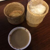 Sticky rice with peanut sauce  at Pearl Cafe in Florissant