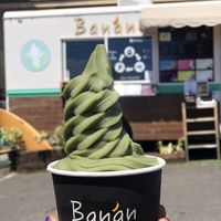 Mint, spirulina, ginger and kale whip. DELICIOUS! at Banan - Waikiki in Honolulu