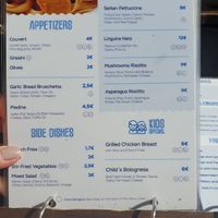 Menu Pasta at Vagas Bar in Matosinhos