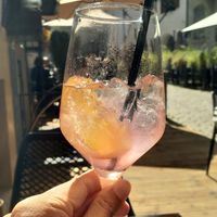 A virgin rhubarb mocktail at Ezitis Migla - Aldaru in Riga