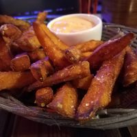 Sweet potatoe fries at Ezitis Migla - Aldaru in Riga