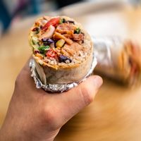 Vegan jackfruit burrito at Mexigo in Southampton