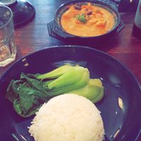 Vegetable curry, with freshly cut chilli at Blue Ginger Viet Kitchen in Carnegie