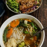 Pho no tofu and vermicelli salad with springrolls at Blue Ginger Viet Kitchen in Carnegie