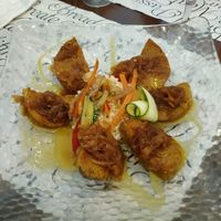 Seitan with caramelized onion  at Amaranta in Girona