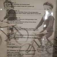 Current menu at Velo Cafe in Interlaken