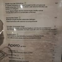 Current menu at Velo Cafe in Interlaken