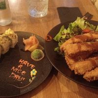 Makirolls and fried eggplant at Silk in Split