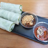 Spring rolls with peanut sauce at Silk in Split