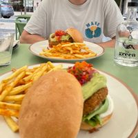 Chickpea burger at The Green Affair - Saldanha in Lisbon