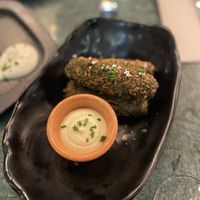 Spinach croquettes. Really nice  at The Green Affair - Saldanha in Lisbon