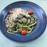 Pasta with Pesto and cherry tomatoes  at The Green Affair - Saldanha in Lisbon