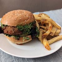 Chickpea and Quinoa Burger at The Green Affair - Saldanha in Lisbon
