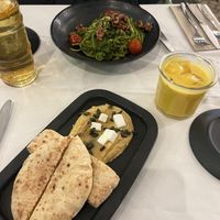 Hummus, green pesto noodles   at The Green Affair - Saldanha in Lisbon