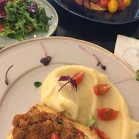 Marinated Tofu with Cornbread...excellent!  It's missing some crunch though, but I'd definitely order it again. at The Green Affair - Saldanha in Lisbon