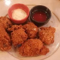 Cauliflower "wings" + barbecue and tartare sauce : delicious!! at The Green Affair - Saldanha in Lisbon