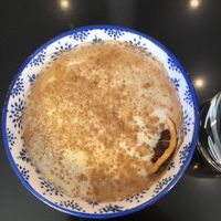 cinnamon quinoa w/ mango coulis at The Green Affair - Saldanha in Lisbon