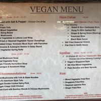Separate Vegan Menu on the window  at South Garden in Romsey