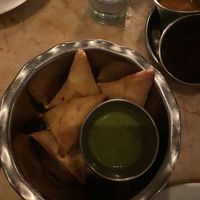 samosas!! amazing   at Dishoom - Covent Garden in London