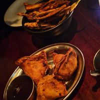 Samosa and Okra fries #Veganuary at Dishoom - Covent Garden in London