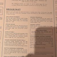 Vegan menu  at Dishoom - Covent Garden in London