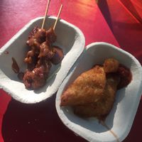 chick'n satay and Padmanadi fries chick'n at Taste of Edmonton at Padmanadi in Edmonton