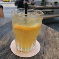 Delicious ginger orange drink at Otomat in Ghent