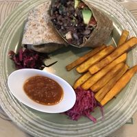 Burrito w beans and avocado 🥑 very nice  at Earth Cafe and Market in Seminyak