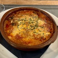 Aubergine parmigiana with vegan mozzerella  at Da Vinci Italian Restaurant in Aberdeen