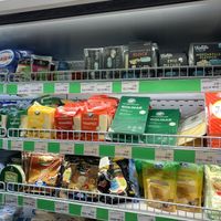 Violife cheeses and La vida products on top shelf at Agraria Koper in Koper