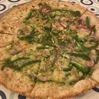 Custom vegan cheese pizza  at Pizza by the Sea in Rosemary Beach