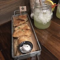 Potato and Onion Vegan Pierogis and Basil Lemonade at Pierogies House in Morristown