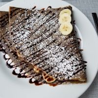 Vegan crepe dark chocolate and Bananas at The Peekskill Coffee House in Peekskill