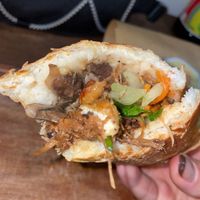 Tofu and mushroom banh mi  at Banh Mi 25 in Hanoi