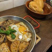 Eggs, mushroom and tofu dish at Banh Mi 25 in Hanoi