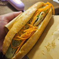 Tofu and Mushroom banh mi at Banh Mi 25 in Hanoi