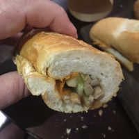 Garlic Oyster Mushrooms Banh Mi at Banh Mi 25 in Hanoi