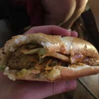 Tofu banh mi with avocado  at Banh Mi 25 in Hanoi