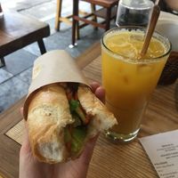 Mushrooms, veggies and garlic + avocado = 40k at Banh Mi 25 in Hanoi